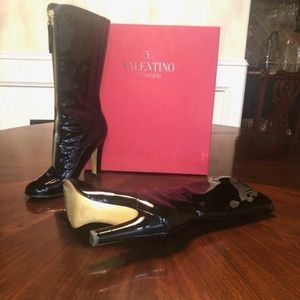 VALENTINO Garavani Front Zip Black Boots